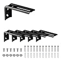 SOLOKOS 6 Pack Heavy Duty Wall Brackets for Ceiling Curtain Track, Black