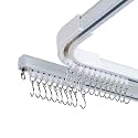 SOLOKOS 9-12 ft Ceiling Curtain Track with Hooks for Room Dividers, White