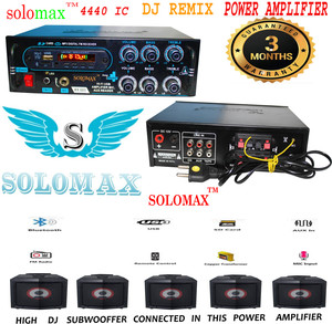 solomax colour dj ampliffier 003 bluetooth full black digital stereo with btusbsd cardfmaux 5000 w av power amplifier black 160 w av power amplifier