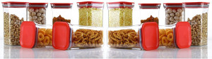 solomon plastic grocery container  - 1100 ml pack of 12 red