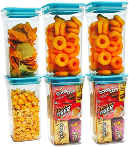 solomon plastic grocery container  - 1100 ml pack of 6 blue