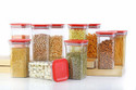 Solomon Plastic Grocery Container  - 1100 ml (Pack of 10, Red)