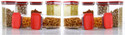 Solomon Plastic Grocery Container  - 1100 ml (Pack of 12, Red)