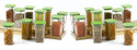 Solomon Plastic Grocery Container  - 1100 ml (Pack of 20, Green)