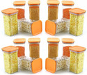 Solomon Plastic Grocery Container  - 1100 ml (Pack of 16, Orange)