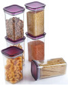 Solomon Plastic Grocery Container  - 1100 ml (Pack of 6, Purple)