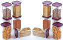 Solomon Plastic Grocery Container  - 1100 ml (Pack of 12, Purple)