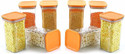 Solomon Plastic Grocery Container  - 1100 ml (Pack of 8, Orange)