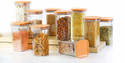 Solomon Plastic Grocery Container  - 1100 ml (Pack of 10, Orange)