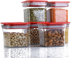 solomon plastic grocery container  - 600 ml pack of 6 red