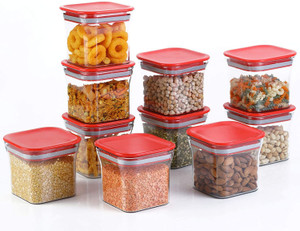 solomon plastic grocery container  - 600 ml pack of 10 red