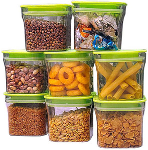 solomon plastic grocery container  - 600 ml pack of 8 green