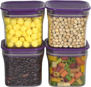 solomon plastic grocery container  - 600 ml pack of 4 purple