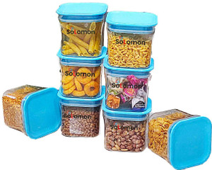 solomon plastic grocery container  - 600 ml pack of 8 blue