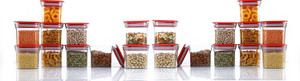 solomon plastic grocery container  - 600 ml pack of 20 red