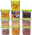 Solomon Plastic Grocery Container  - 600 ml (Pack of 10, Green)