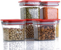 Solomon Plastic Grocery Container  - 600 ml (Pack of 6, Red)