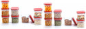 Solomon Plastic Grocery Container  - 600 ml (Pack of 16, Red)