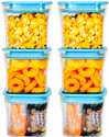 Solomon Plastic Grocery Container  - 600 ml (Pack of 6, Blue)