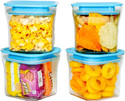 Solomon Plastic Grocery Container  - 600 ml (Pack of 4, Blue)