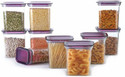 Solomon Plastic Grocery Container  - 600 ml (Pack of 8, Purple)