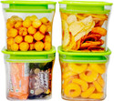 Solomon Plastic Grocery Container  - 600 ml (Pack of 4, Green)