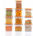 Solomon Plastic Grocery Container  - 600 ml (Pack of 12, Orange)