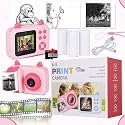 SOLOtek S6 Instant Camera for Kids with Print - 1080P HD, 48MP, 32GB SD Card,3 Rolls Print Paper with Shoulder Strap | Instant Photo Camera with Video Recorder, Games & Photo Filters| 1-Year Warranty