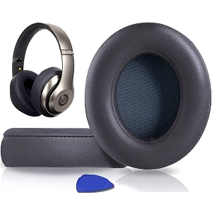 solowit replacement ear pads cushions for beats studio 2 amp studio 3 wired amp wireless headphones earpads with soft protein leather noise isolation memory foam added thickness - titanium