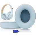 SoloWIT Replacement Ear Pads Cushions for Beats Studio 2 &amp; Studio 3 Wired &amp; Wireless Headphones, Earpads with Soft Protein Leather, Noise Isolation Memory Foam, Added Thickness - Crystal Blue