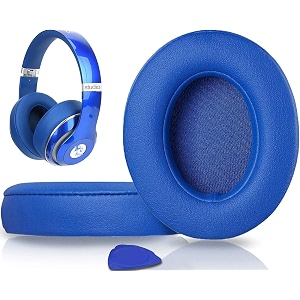 solowit replacement ear pads cushions for beats studio 2 amp studio 3 wired amp wireless headphones earpads with soft protein leather noise isolation memory foam added thickness - blue