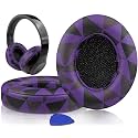 SoloWIT Replacement Ear Pads Cushions for Beats Studio 2 &amp; Studio 3 Wired &amp; Wireless Headphones, Earpads with Soft Protein Leather, Noise Isolation Memory Foam, Added Thickness - Purple Black