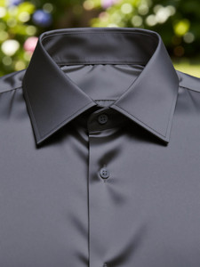 SOLSTICE Men Solid Formal Grey Shirt