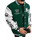 SOLY HUX Men's Color Block Letter Graphic Long Sleeve Varsity Jacket