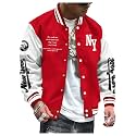 SOLY HUX Men's Color Block Letter Graphic Long Sleeve Varsity Jacket