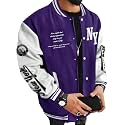 SOLY HUX Men's Color Block Letter Graphic Long Sleeve Varsity Jacket
