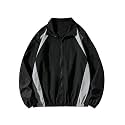 SOLY HUX Men's Varsity Jacket Zipper Color Block Windbreaker Jackets Coats