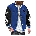 SOLY HUX Men's Color Block Letter Graphic Long Sleeve Varsity Jacket