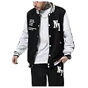 SOLY HUX Men's Color Block Letter Graphic Long Sleeve Varsity Jacket
