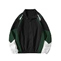SOLY HUX Men's Varsity Jacket Zipper Color Block Windbreaker Jackets Coats