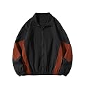 SOLY HUX Men's Varsity Jacket Zipper Color Block Windbreaker Jackets Coats