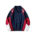 SOLY HUX Men's Varsity Jacket Zipper Color Block Windbreaker Jackets Coats