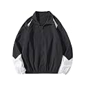SOLY HUX Men's Varsity Jacket Zipper Color Block Windbreaker Jackets Coats