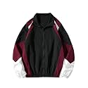 SOLY HUX Men's Varsity Jacket Zipper Color Block Windbreaker Jackets Coats