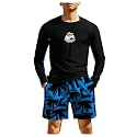 SOLY HUX Mens 2 Piece Bathing Suit Swimsuit Rash Guard Long Sleeve