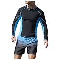 SOLY HUX Mens 2 Piece Bathing Suit Swimsuit Rash Guard Long Sleeve