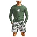 SOLY HUX Mens 2 Piece Bathing Suit Swimsuit Rash Guard Long Sleeve