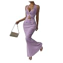 SOLY HUX Women's 2 Piece Outfit Twist Front Halter Cami Skirt Summer Set