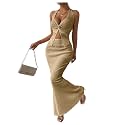 SOLY HUX Women's 2 Piece Outfit Twist Front Halter Cami Skirt Summer Set