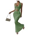 SOLY HUX Women's 2 Piece Outfit Twist Front Halter Cami Skirt Summer Set